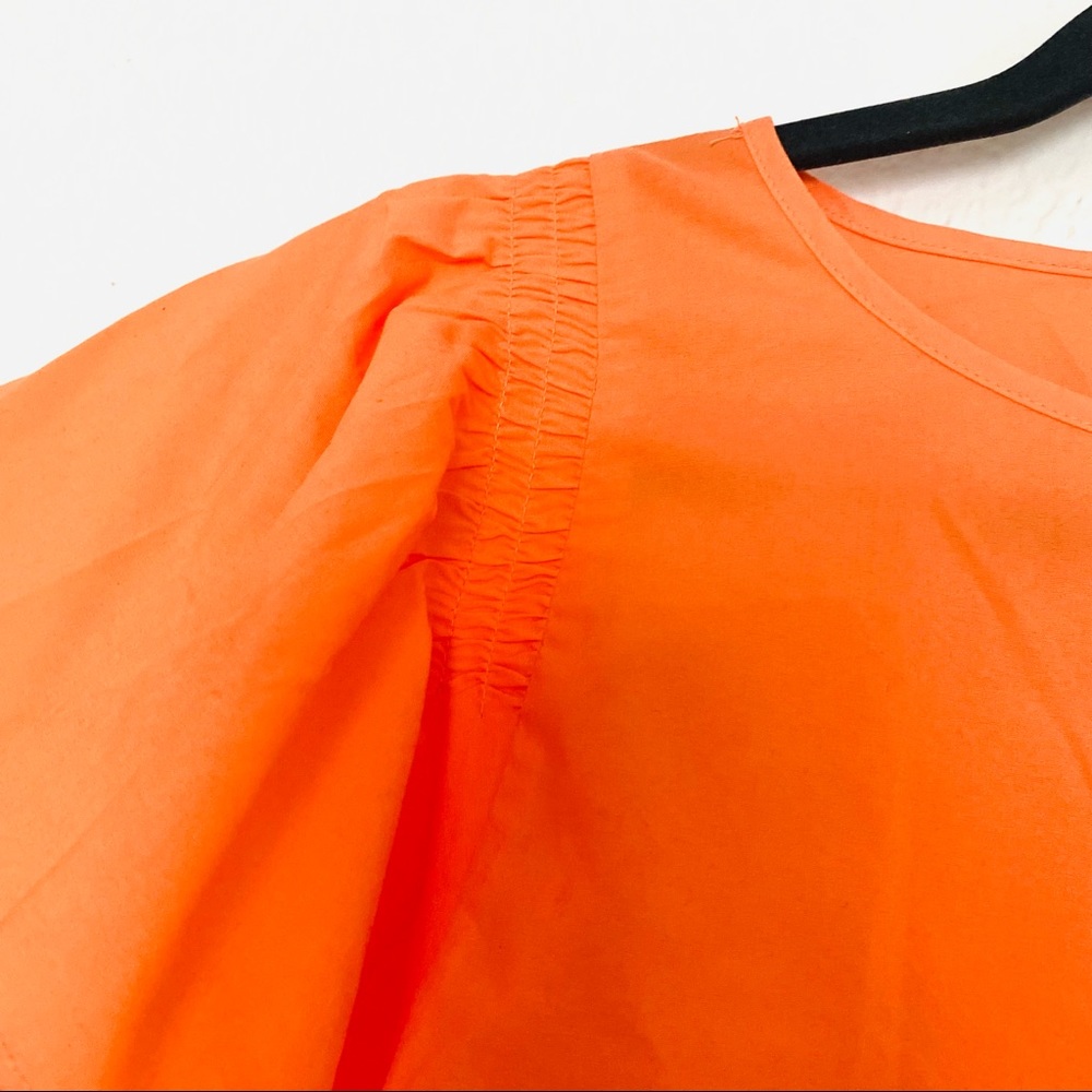 PROJECT RUNWAY Ruffle Sleeve Blouse Orange Size Medium - Picture 6 of 14